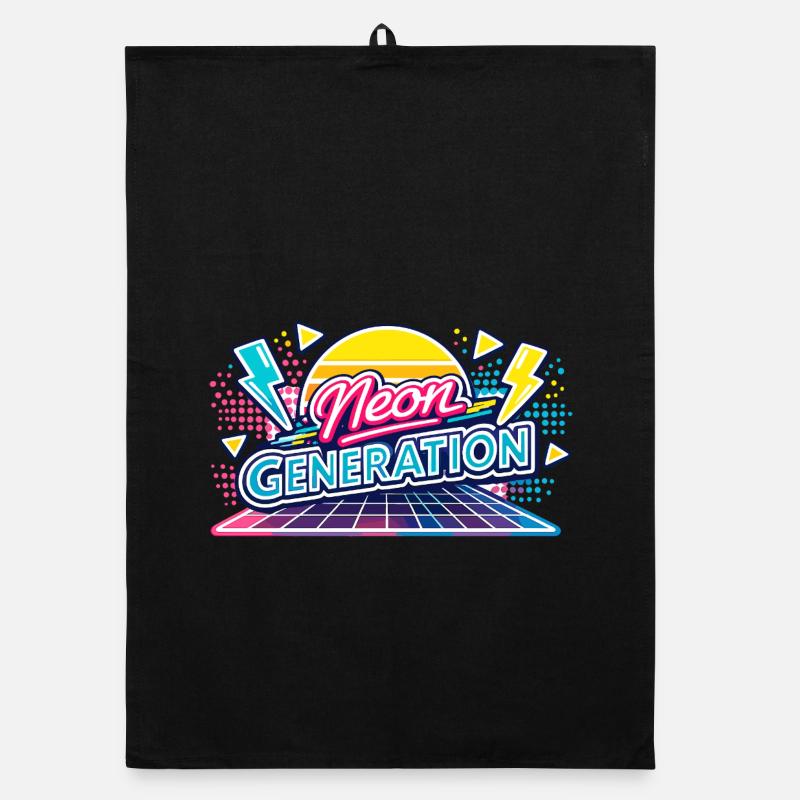 Neon Generation Retro Vibe Organic dish towel