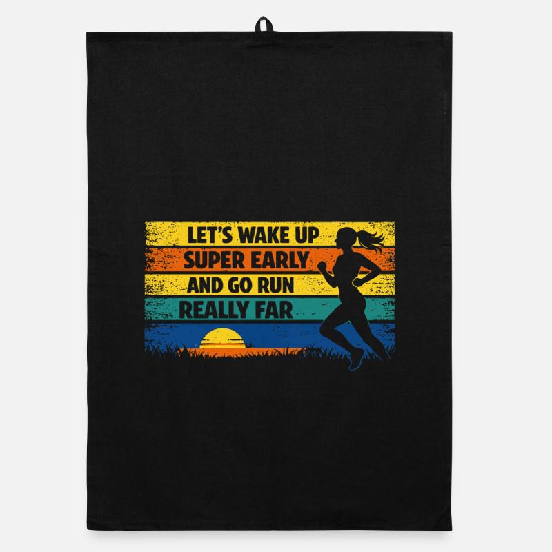 Courir, jogging, drôle, dire Sunrise Rétro Torchon bio