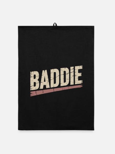Baddie Aesthetic Böses Mädchen Bad Girl Baddie - Organic Geschirrtuch - Schwarz - Vorne