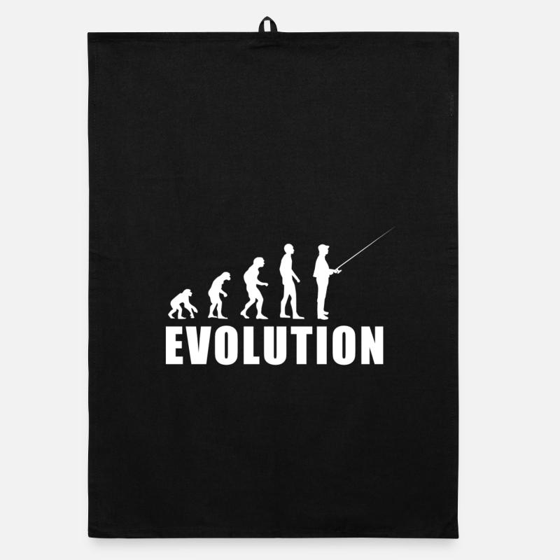 EVOLUTION Fischer Angler Geschenk Organic Geschirrtuch