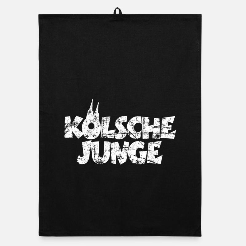 Kölsche Junge (Vintage/Weiß) Jungs aus Köln Organic Geschirrtuch