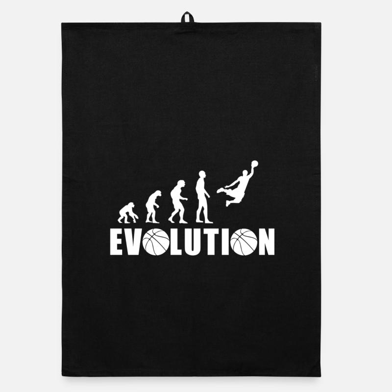 EVOLUTION BASKET Geschenk Basketball - Organic Geschirrtuch - Schwarz