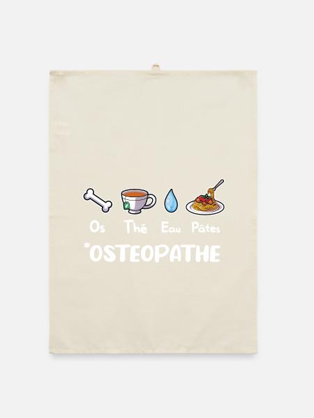 Ostéopathe Humour Cadeau Ostéo Kinésithérapeute - Torchon bio - nature - Devant