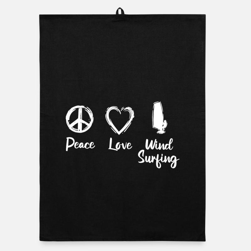 Peace Love Wind Surf Torchon bio