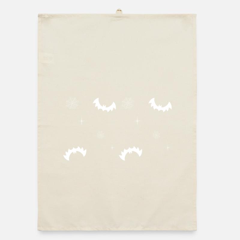 Bats, spider webs and starry night patterns Organic dish towel