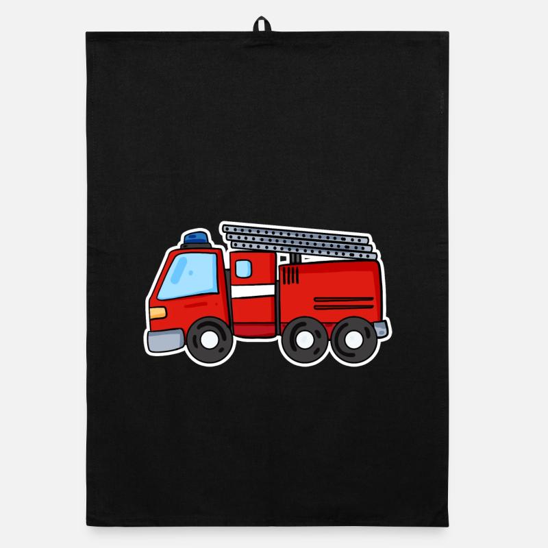 Fire Truck Organic dish towel
