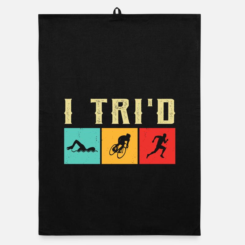 Triathlon suit - triathlete in training Organic dish towel