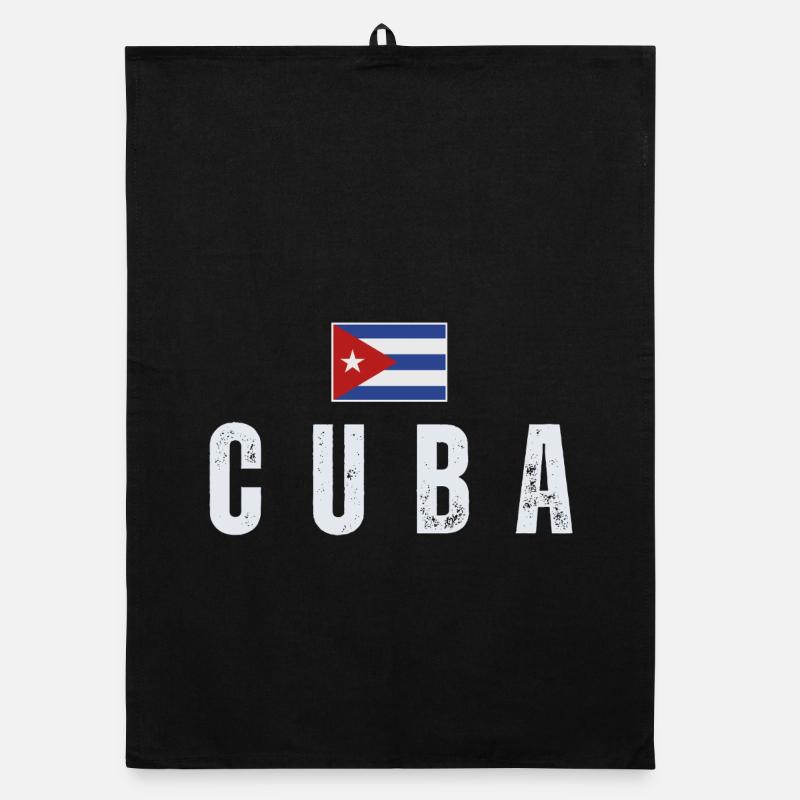 Drapeau cubain, j’adore Cuba Torchon bio