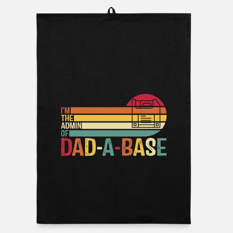 Rétro Dad-A-Base Coucher de soleil Illustration Torchon bio