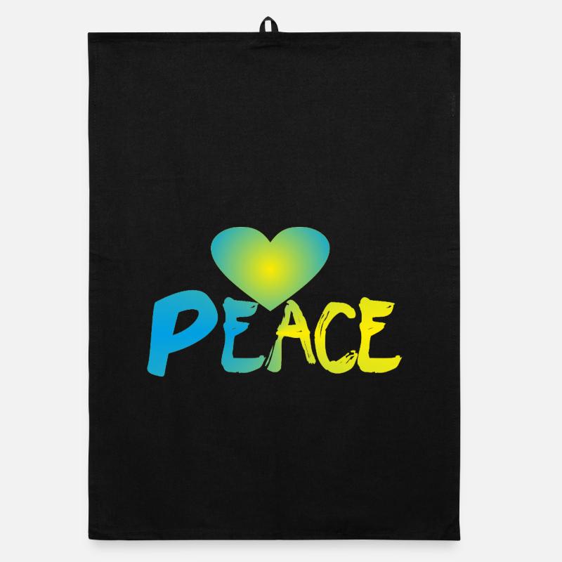 Peace Herz Frieden Friedenszeichen Organic Geschirrtuch