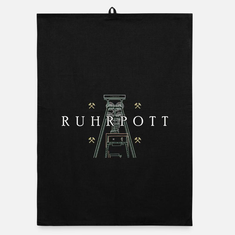 Ruhrpott, dessin à la main de la tour de la mine Prosper-Haniel Torchon bio
