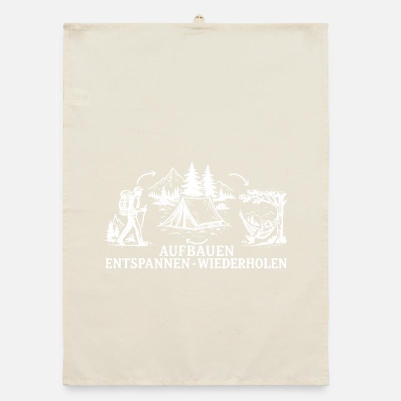 Camping Setting Up Camping Resting Repeat Organic dish towel
