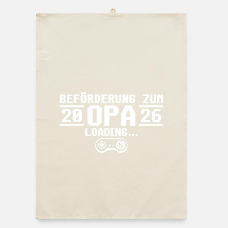 Werdender Opa 2026 loading - Großvater Organic Geschirrtuch