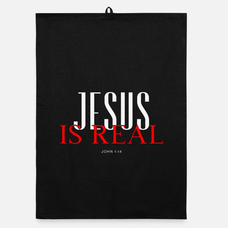 Jésus est réel ! - Torchon bio - noir