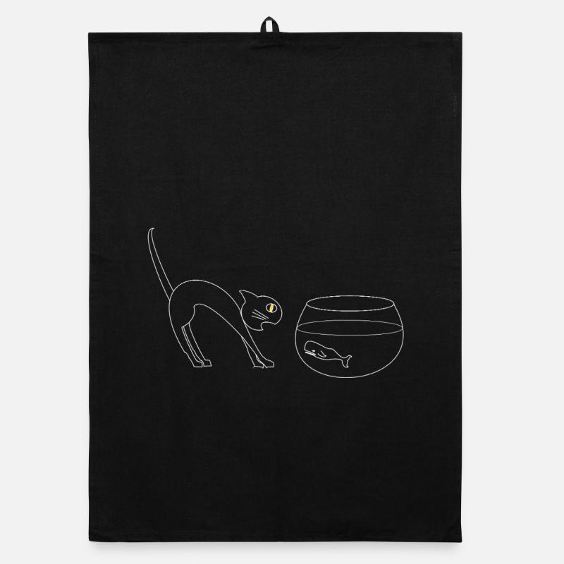 katze vs wal Organic Geschirrtuch