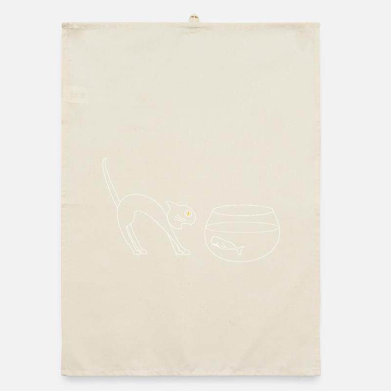 katze vs wal Organic Geschirrtuch