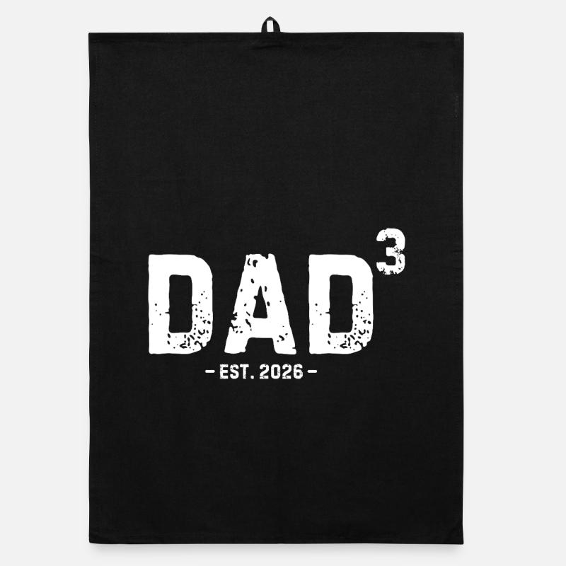 Dad Cubed Est 2026 Third Time Dad of Three Kids Organic dish towel