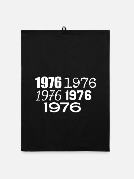 1976 - Organic dish towel - black - Front