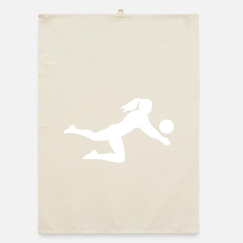 Silhouette de joueuse de volley-ball Torchon bio