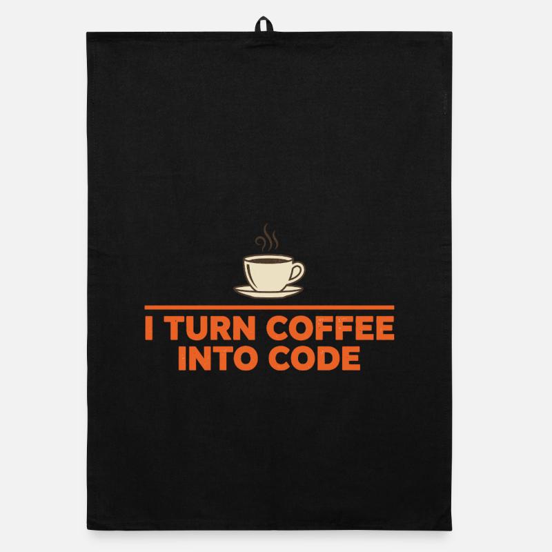 I Turn Coffee Into Code – Programmierer Retro Organic Geschirrtuch