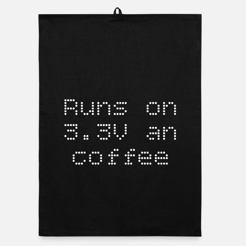 Fonctionne en 3,3V et café - Torchon bio - noir
