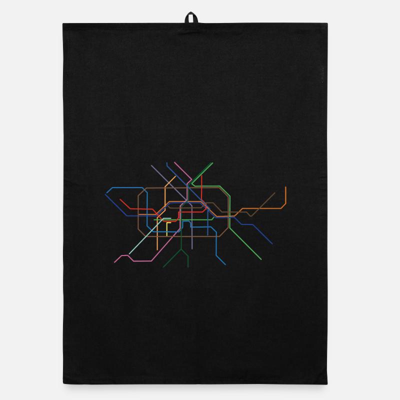 Abstrakte Minutinsektion Linienkunst - Organic Geschirrtuch - Schwarz