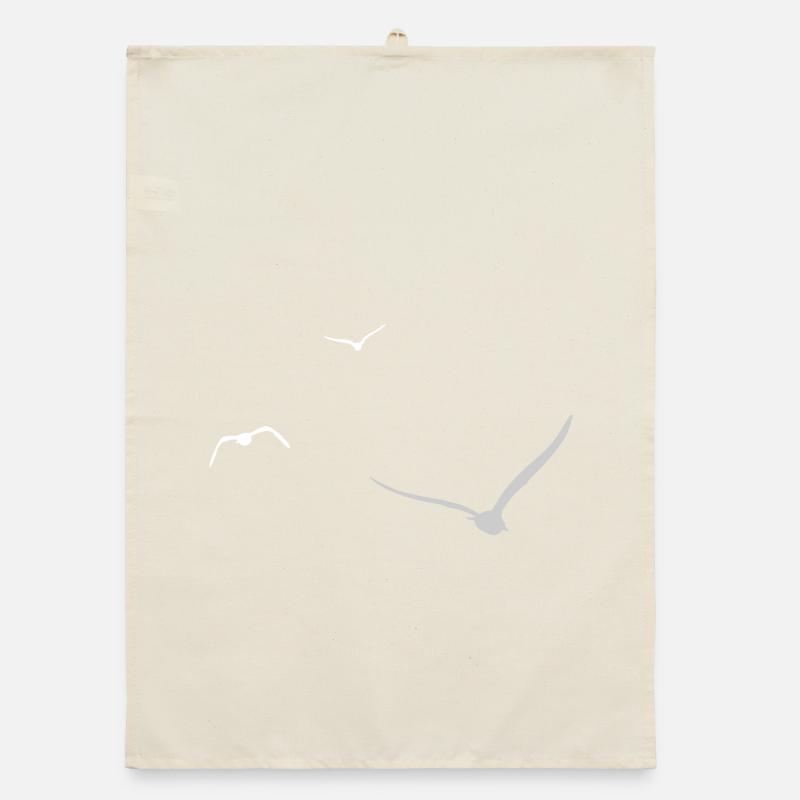 Three Seagulls | Seagull | Colors adjustable Organic dish towel