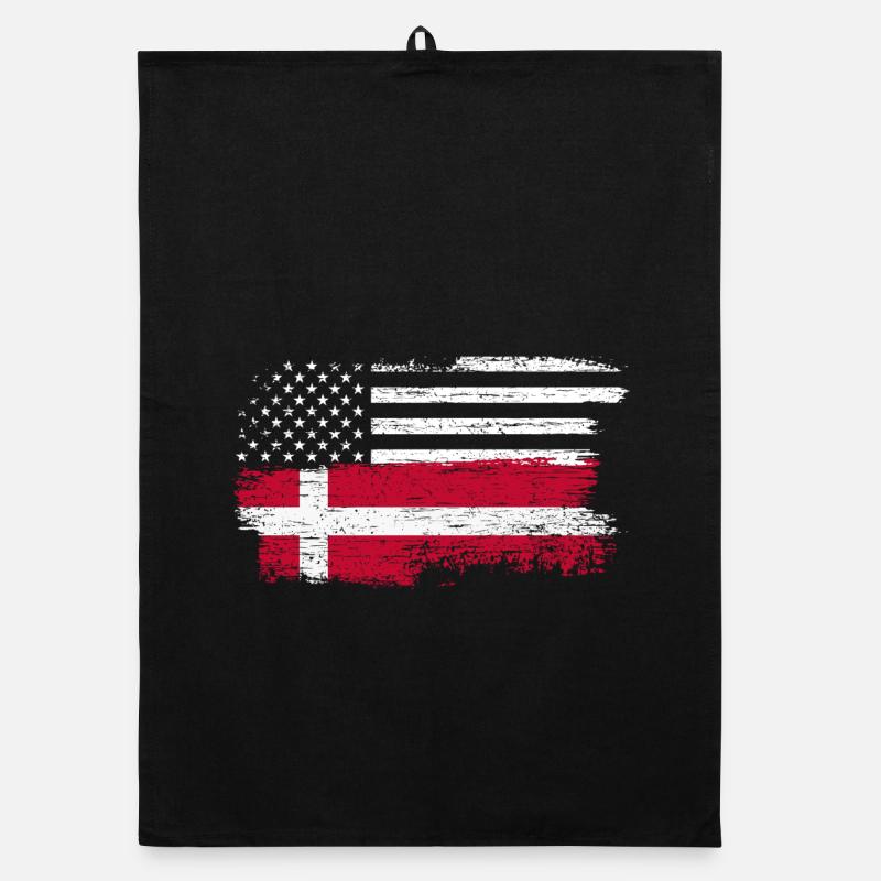 Grunge US Drapeau Danois Fusion Torchon bio