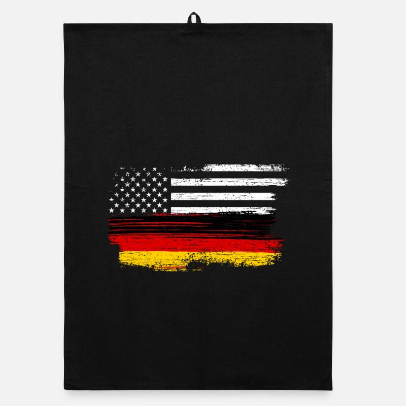Drapeau Grunge Coup de pinceau - Torchon bio - noir