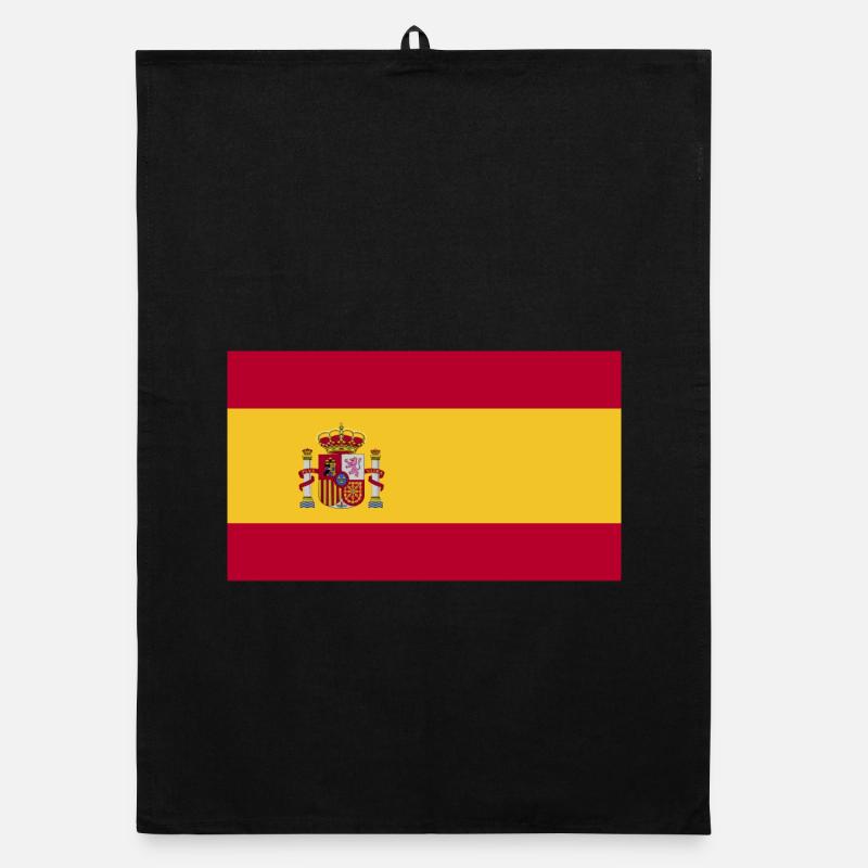 Spanien Flagge - Organic Geschirrtuch - Schwarz