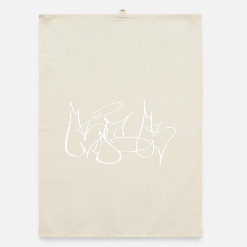 KICK Inspired by classic throw-up graffiti styles  Organic Geschirrtuch
