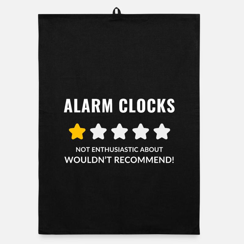 No Nonsense Alarm Clock Illustration Organic dish towel