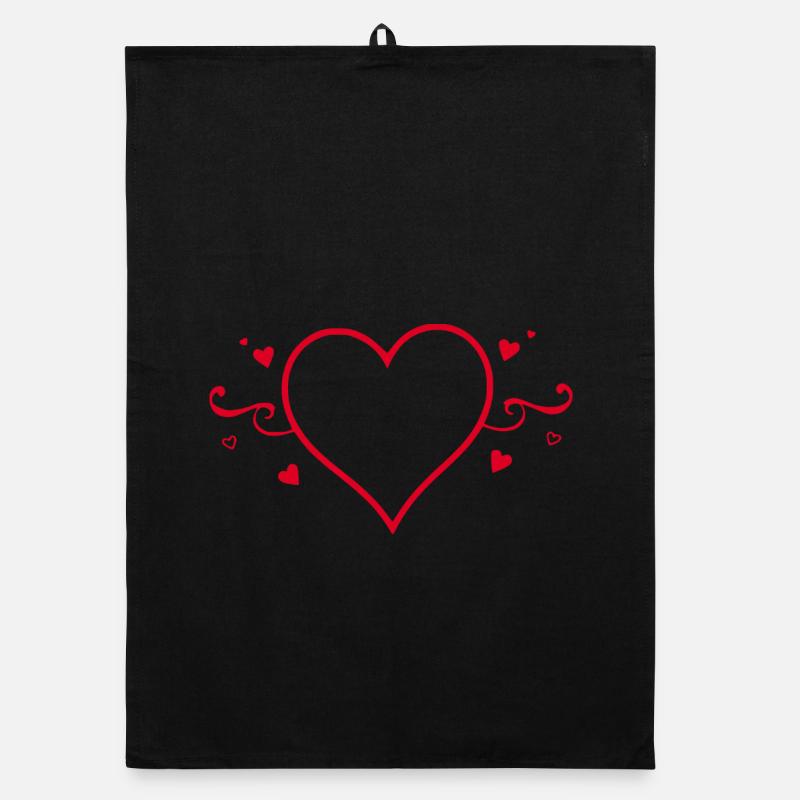 Saint-Valentin cœur rouge, st.valentin Torchon bio
