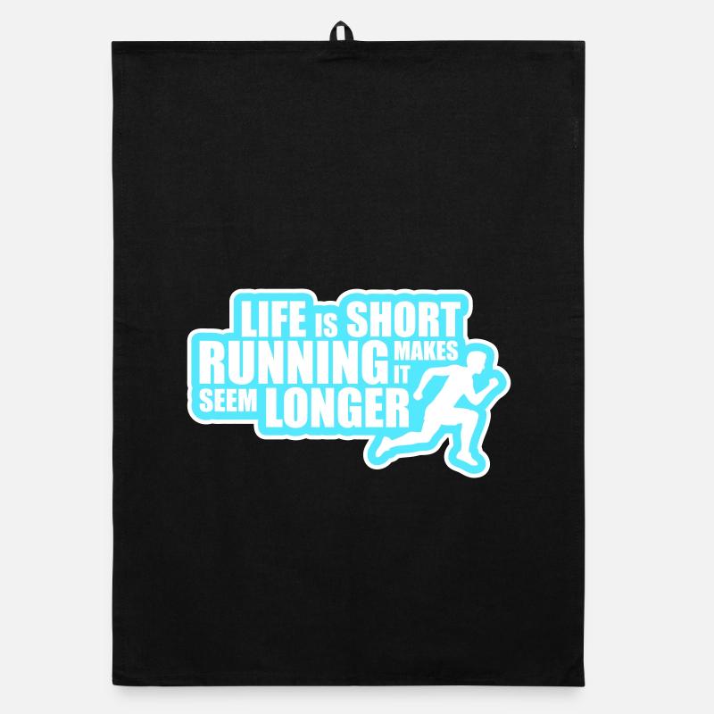 Life Is Short Running Makes It Seem Longer Funny Organic dish towel