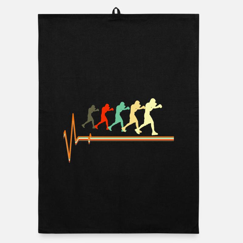 Boxing Heartbeat Evolution Retro Fighter Design Organic Geschirrtuch