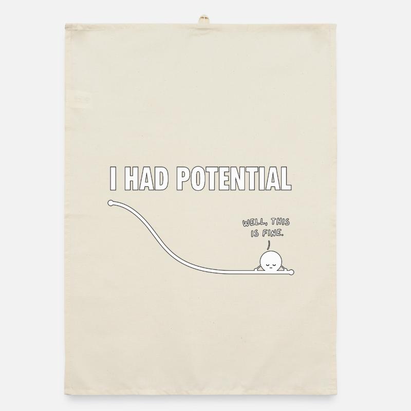 I Had Potential Curves Humor Organic dish towel