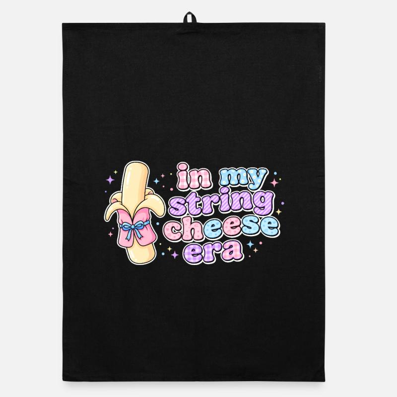 In My String Cheese Era Kaesestick Design Organic dish towel