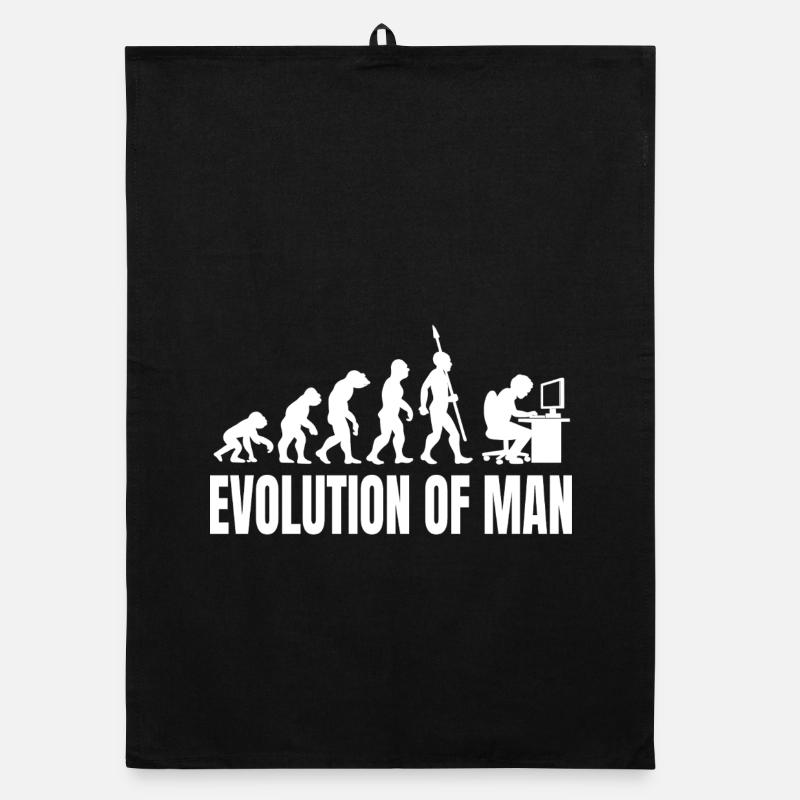 Programmierer Computerfreak Evolution Retro Organic Geschirrtuch