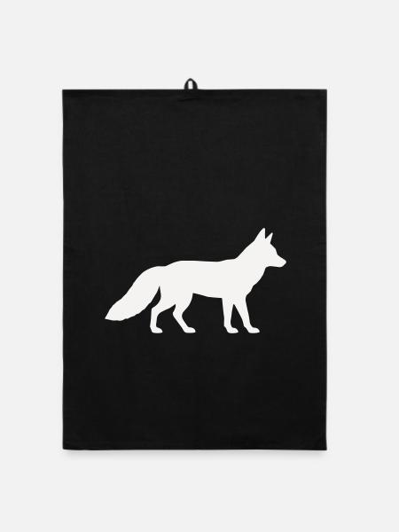 Fox - Organic dish towel - black - Front