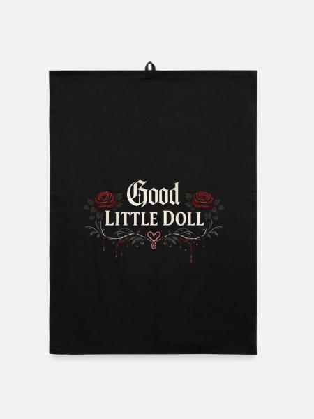 Good Little Doll Gothic Rosen - Organic Geschirrtuch - Schwarz