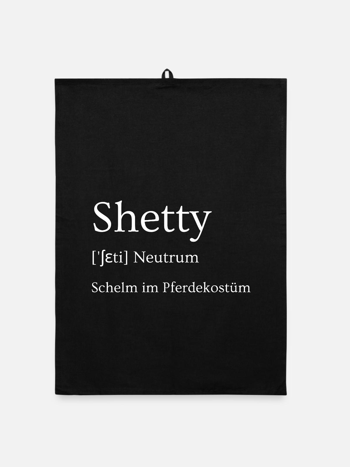 Shetty - Schelm im Pferdekostüm - Organic Geschirrtuch - Schwarz - Vorne