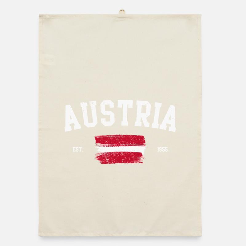 Austrian Heritage Flag Emblem Organic dish towel