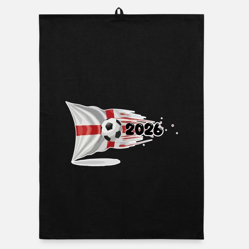 Angleterre St. George’s flag Soccer Burst 2026 - Torchon bio - noir