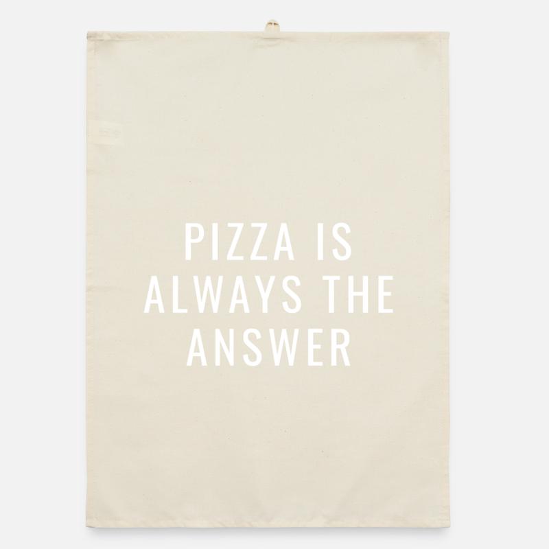 La pizza est toujours la solution – Drôle de diction pizza Torchon bio