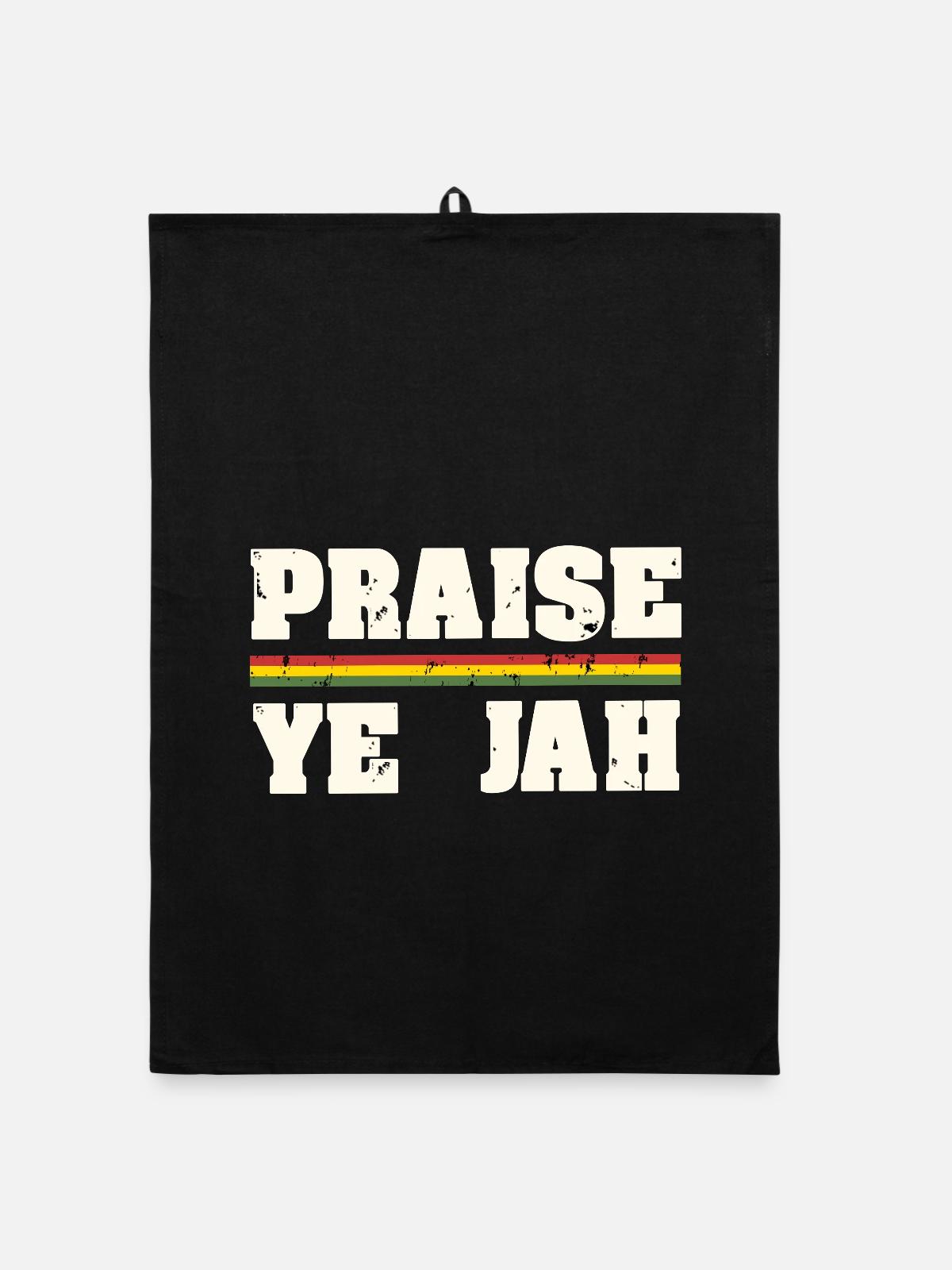Praise Jah - Organic Geschirrtuch - Schwarz - Vorne