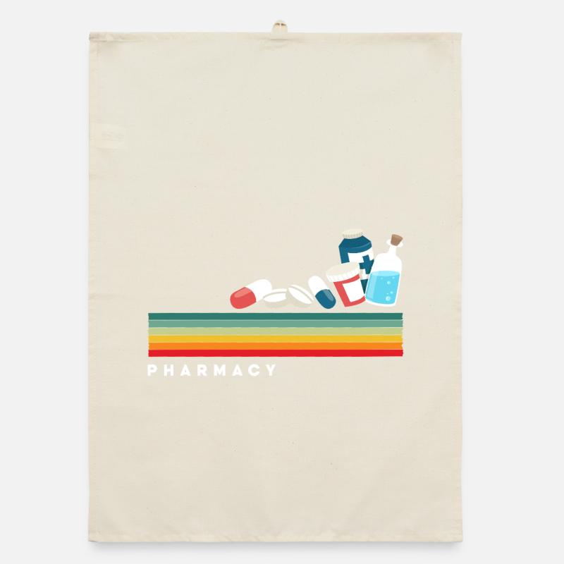 Retro pharmacist pharmacy technician Organic dish towel