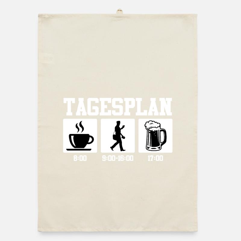 Postman DAILY SCHEDULE Parcel Deliverer Funny Organic dish towel
