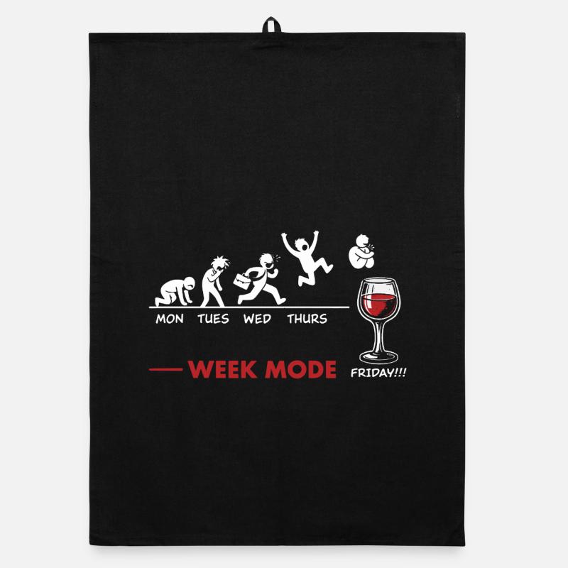 Vive le Weekend-end – Humor Vin Organic Geschirrtuch
