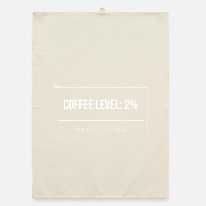 Kaffee Level 2% – Kritischer Status Organic Geschirrtuch