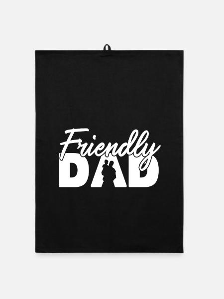 Silhouette de papa amicale Art de la paternité - Torchon bio - noir - Devant